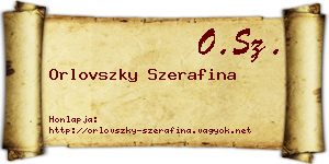 Orlovszky Szerafina névjegykártya